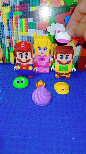 Lego Luigi Fire, peach and Mario like change original power suit up #supermario #lego #viral #toys