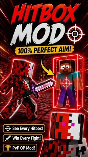 MCPE Hitbox Mod 😈 100% Perfect Aim! Win Every PvP Fight 🔥