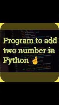 program to add two number in Python #python #programming