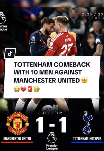TOTTENHAM COMEBACK WITH 10 MEN AGAINST MANCHESTER UNITED 🤯😭💔🚨🤣 Mbuemo goal today spurs goal today #manchesterunited #manchestercity #arsenal #premierleague #guapmotion