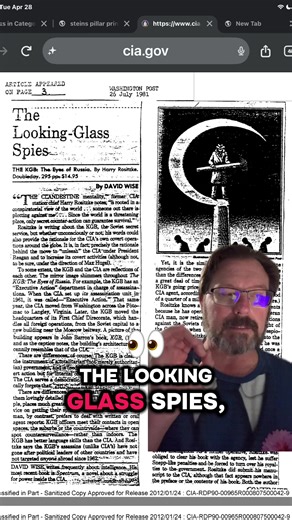 CIA LOOKING-GLASS SPIES 🕵️‍♂️🜏 read… read… DECLASSIFIED 📄 “The Looking-Glass Spies” 🗞️ Washington Post — July 26, 1981 KGB vs CIA mirrors watching mirrors 🧠 a world where everyone is observing… and everyone is being observed ⟁ spy, shadow, reflection the article talks about covert operations assassinations and the mindset of a hidden war 👁️ “the clandestine mentality…” someone is always out there 🌫️ the Cold War never really felt cold just quiet 🜂 secrets layered on secrets truth behind 