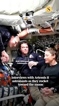 Interviews with Artemis II astronauts as they rocket toward the moon