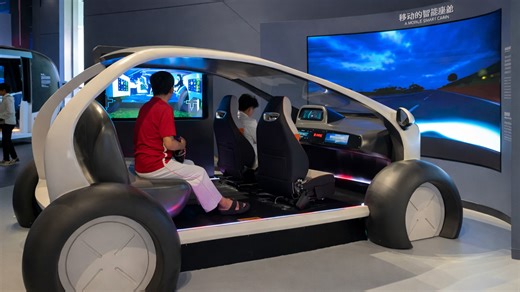 Experience realistic smart car simulation display inside China Innovation Museum
