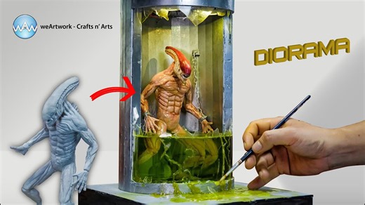 Creating a realistic alien creature sculpture: sculpting, painting, & epic sci-fi display