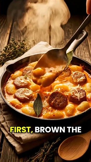 Simple Creamy Butternut Squash Gnocchi with Turkey Sausage Recipe