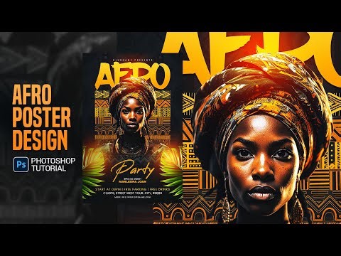 Afro Party Poster Design Tutorial in Photoshop | Simple Techniques