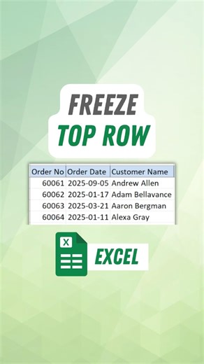 How to Freeze the Top Row in Excel (Keep Headers Visible)