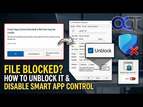 Windows Smart App Control Settings: How to Fix "Blocked a File" for Good