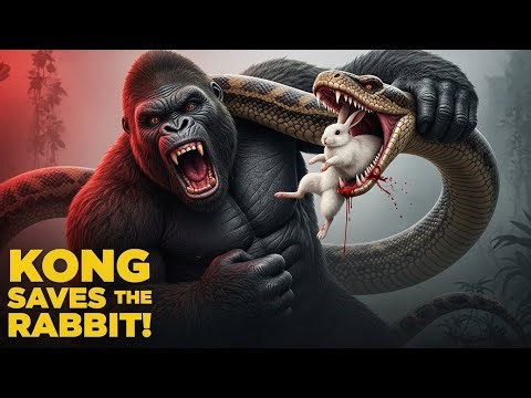 KING KONG SAVES RABBIT FROM GIANT PYTHON! 😱 Epic Fight