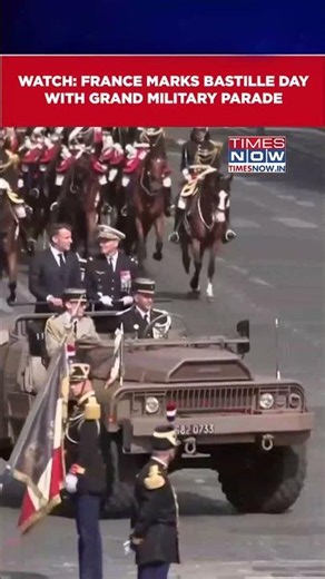 French President Macron Leads Historic Bastille Day Grand Military Parade In Paris #shorts