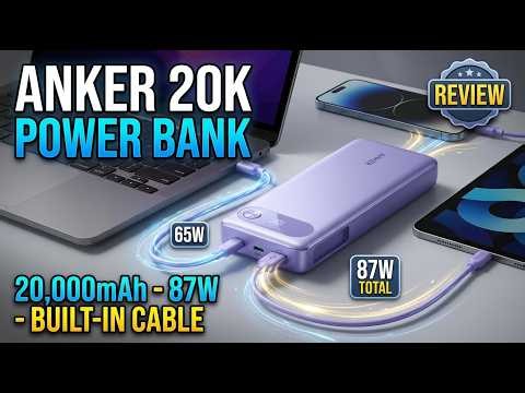 Anker 20K 87W Power Bank Review: Built-In USB-C Cable & 65W Laptop Charging