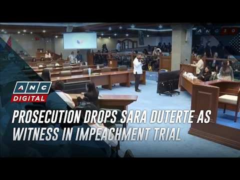 Prosecution drops Sara Duterte as witness in impeachment trial | ANC