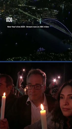 NYE crowds in Sydney stop to remember Bondi victims | ABC NEWS