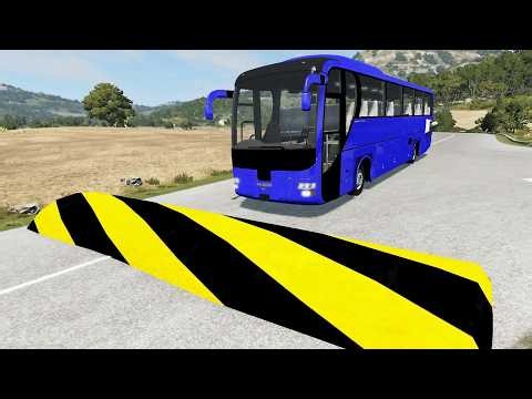 Trucks Cars Vs Speed bumps | Buses vs Massive Speed bumps – BeamNG.Drive