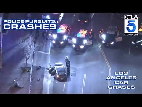 Police pursuits ending in crashes in LA | Los Angeles Car Chases