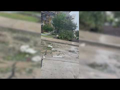Fire crews respond to building damage in aftermath of Texas tornado