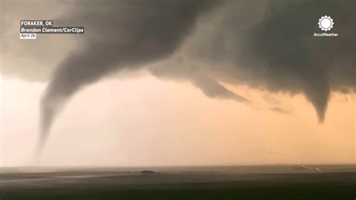 See it: Storm chasers encounter twin tornadoes in Oklahoma