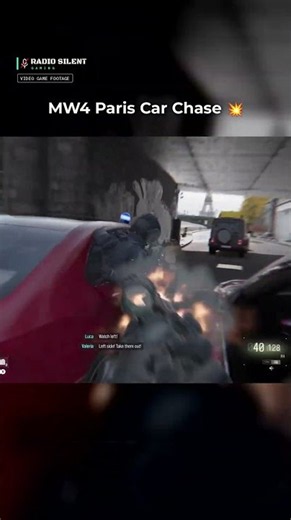 Paris Car Chase Shootout 💥 Ultra Realistic Call of Duty Modern Warfare 4 #Shorts