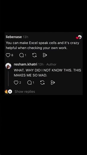 excel can read your work out loud 🤯 | Subscribe for more #motivation 😊👍