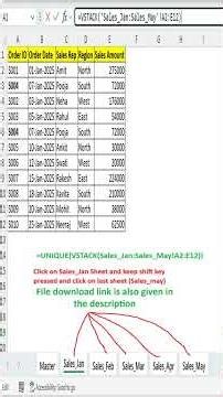 Excel Combine Multiple Sheets Instantly 🔥 | VSTACK + UNIQUE | Excel Formula Shorts