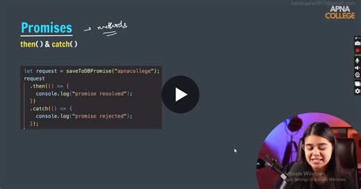 Mastering .then() and .catch() in JavaScript with Apna College Shradha Khapra | Harsh Sahu posted on the topic | LinkedIn
