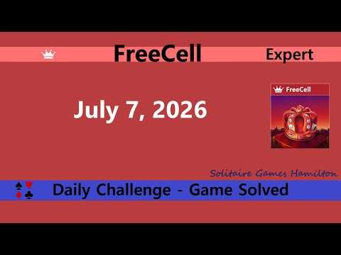 Microsoft Solitaire Collection | FreeCell Expert - July 7, 2026 | Daily Challenges