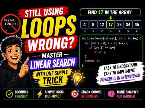 Linear Search Explained Under 3 Minutes | Easiest Coding Tutorial for Beginners
