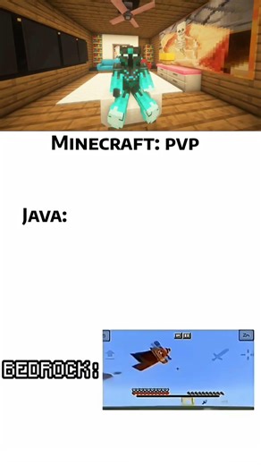 MINECRAFT JAVA VS BEDROCK PVP EDITION 🔥😯 #minecraft #pvp #bedrock
