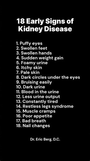 18 Early Signs of Kidney Disease