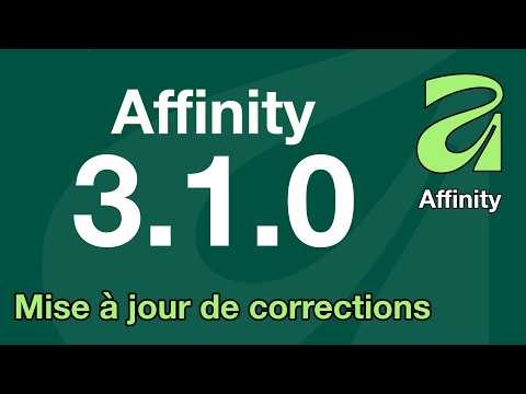 Affinity 3.1.0 Plein de correction et quelques nouveautés
