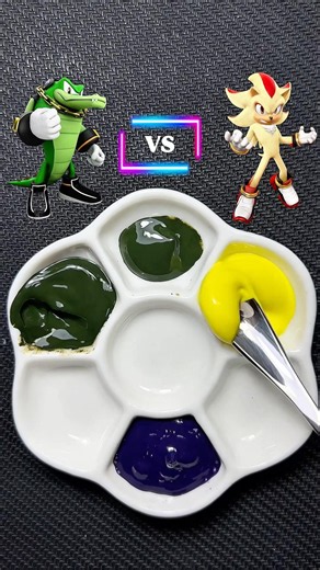 Sonic Colors: Shadow vs Mephiles vs Vector💥 #satisfying #sonic #colormixing #sonicthehedgehog