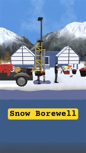 Auger Borewell Drilling in Deep Snow