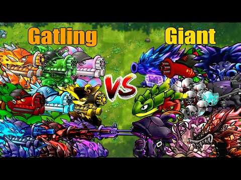 PVZ 1 Fusion 3.7 Challenge!! Team Gatling VS Team Giant VS 300 Zombie Random - Who Will Win?