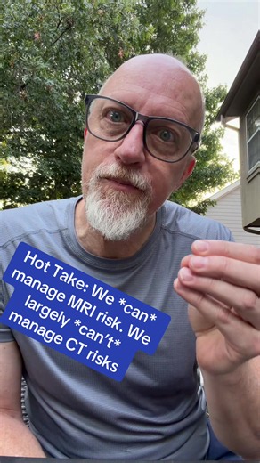 Why do we regulate the hell out of point-of-care for modalities with less ability to manage risk (CT), and take a “hands-off” approach to the regulation of point-of-care for modalities where point-of-care is everything (ie, MRI)?!? #MRI #MRIsafety #radiology