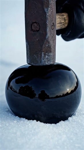 Orange Shiny Geode Crystal Inside The Black rock #crystal #shinycrystals #geode