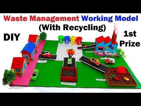 waste management working model (with recycling) for science project exhibition - diy - howtofunda