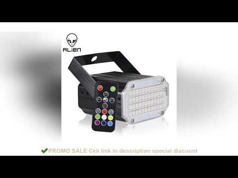 ALIEN 48 LED RGB UV White Strobe Lights Disco DJ Party Holiday Christmas Music Club Sound Activated