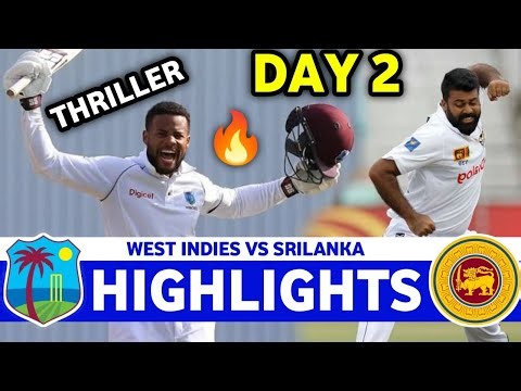 West Indies vs Sri Lanka 1st Test Match Day 2 Highlights | WI VS SL 2026