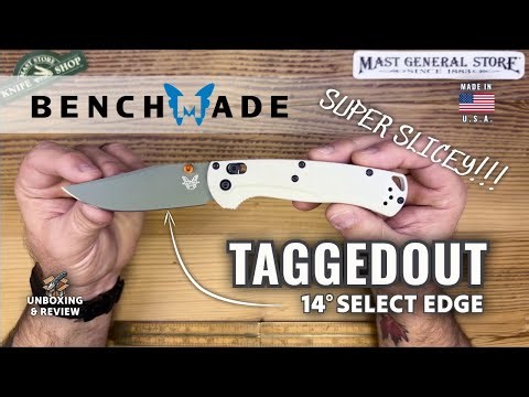 SUPER SLICEY 14-Degree Select Edge at 2.1 ounces. The Benchmade Taggedout