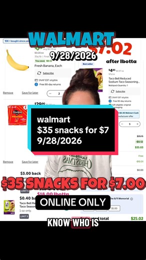WALMART 9/28/2026 $35 snacks for only $7 #couponing #couponers #extremecouponer #walmart #ibotta @COUPONINGFARMGIRL @Rach🪴Curly Couponer🛍️
