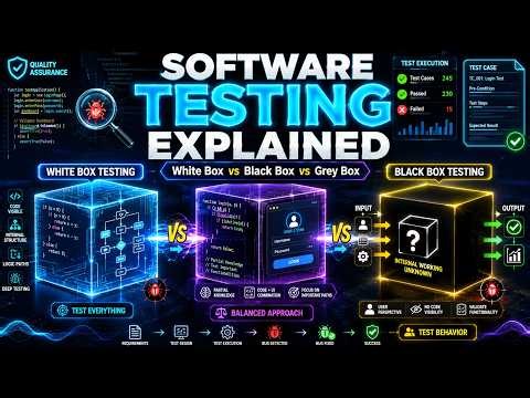 Software Testing Explained | White Box, Black Box & Grey Box Testing | Complete Guide for Beginners