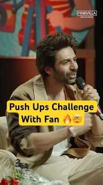 Kartik Aaryan 🤩💕 Push Ups Challenge with his Fan 😂 Must Watch #shorts #kartikaaryan #pushups