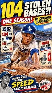104 Stolen Bases in ONE Season?! Maury Wills Changed Baseball Forever! 🤯 #Shorts