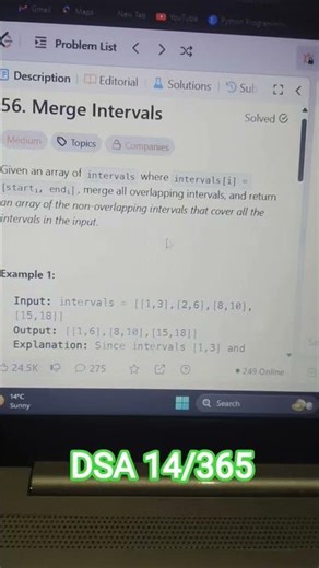 🔥 Merge Intervals in 30 Seconds | LeetCode 56 | Interval Merging Explained #leetcode