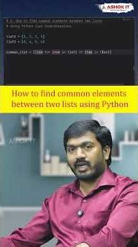 How do you find common elements between two lists using Python? | Ashok IT#PythonInterviewQuestions
