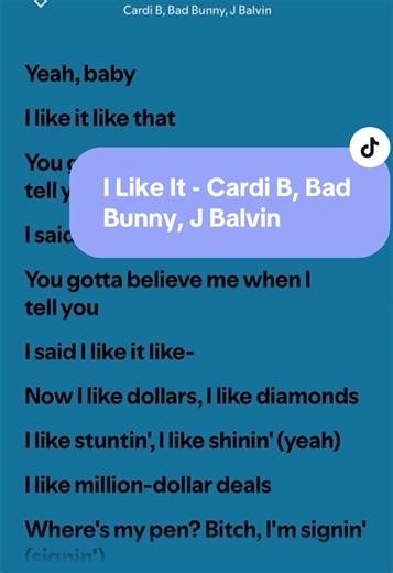 I Like It - Cardi B, Bad Bunny, J Balvin | Full Lyrics Video
