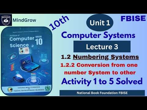 Unit 1 Computer Systems Lecture 3 | 1.2.2 Number System Conversions Solved Class 10 Computer FBISE