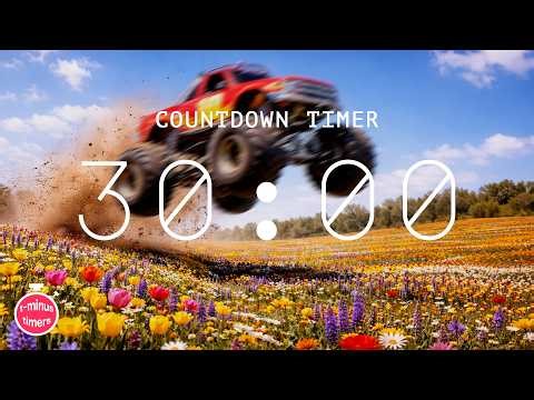 30 Minute Fun Monster Truck Timer for Kids 🚛 Classroom Background Music