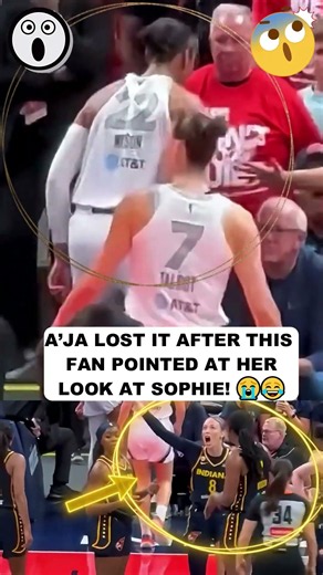 A’ja Wilson LOSES IT After a Fan Points at Her! Sophie Cunningham’s REACTION! 👀😂🔥 #Shorts#wnba