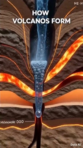 🌋 How Volcanoes Form | Magma, Gas & Pressure #Shorts #space #science #volcano